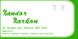 nandor markon business card